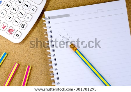 pencil and calculator