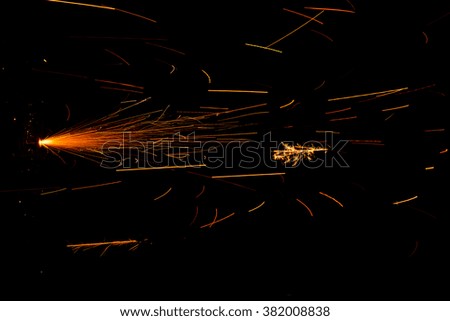 fire of cracker explosion on black background