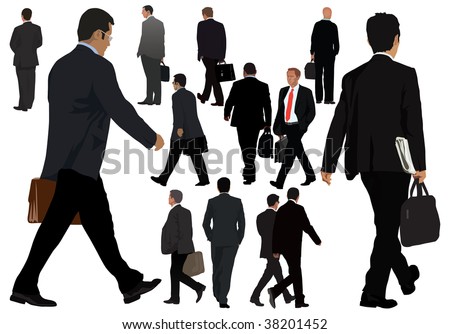 Vector collection of realistic businessman illustration. Over ten people dressed in suit.