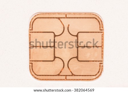  Electronic chip on a credit card or debit card vintage Royalty-Free Stock Photo #382064569