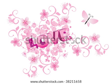 pink heart love abstract vector