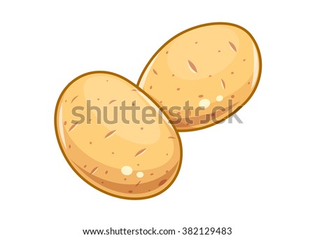 Potatoes vector illustration. Isolated white background. Transparent objects used for lights and shadows drawing Royalty-Free Stock Photo #382129483