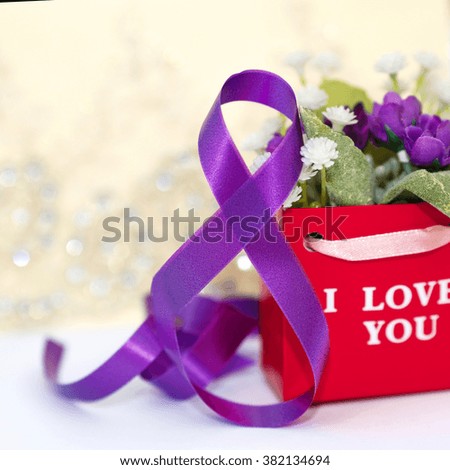 international women's day. March 8. the package with flowers and inscription I love you