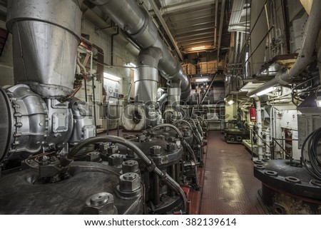 ships machine room Royalty-Free Stock Photo #382139614