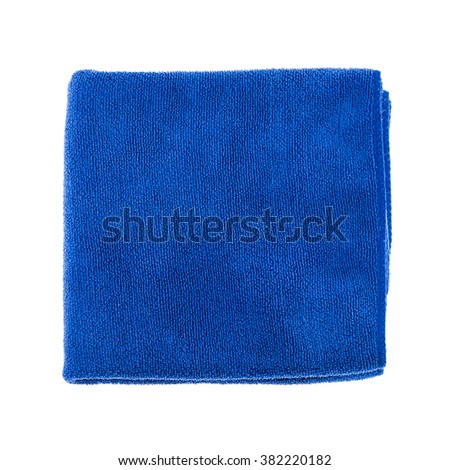 Blue micro fiber towel isolated on white background
 Royalty-Free Stock Photo #382220182
