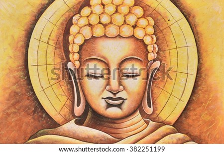 Lord Buddha painting, whole background