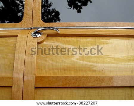 Awesome restoration of wood door panel on vintage car