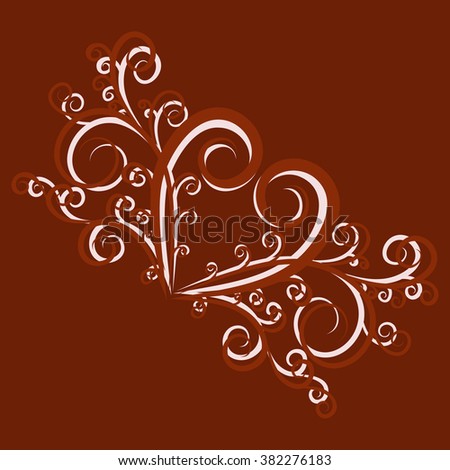 Abstract vector swirls on a brown background