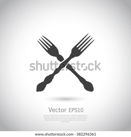 Crossed forks - vector illustration
