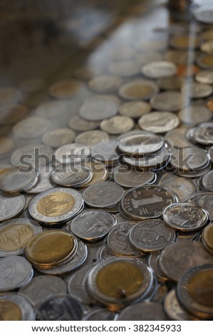 coin donate in temple from Thailand