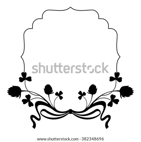 Outline frame with floral silhouette