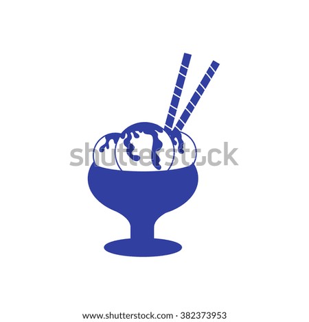 Stylized icon of a colored ice cream on a white background