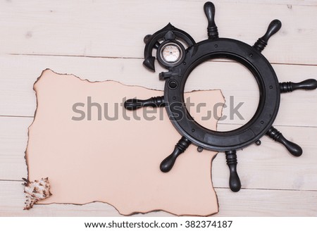 helm on wooden background