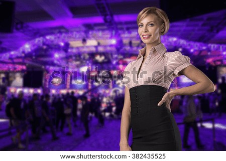 young professional business woman at event