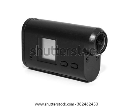action camera, waterproof white background 