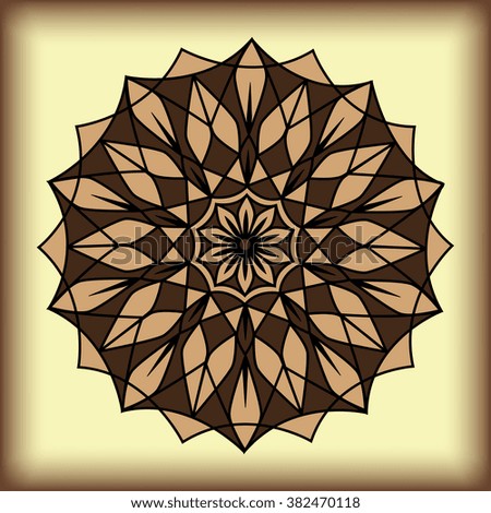 Linear ornament mandala ethnic tribal pattern, fabrics, motifs. Vector, Abstract Flower. Decorative element for design.