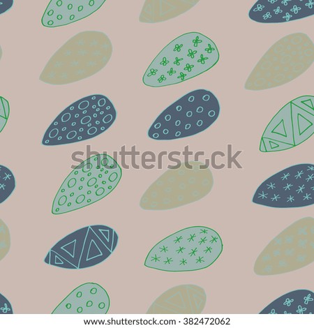 Easter Holiday background, seamless patterns of hand drawn eggs