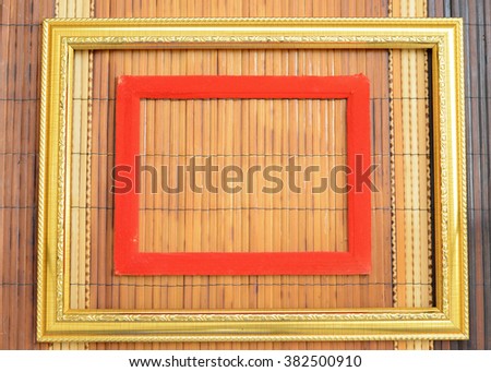Picture Frame On bamboo background 