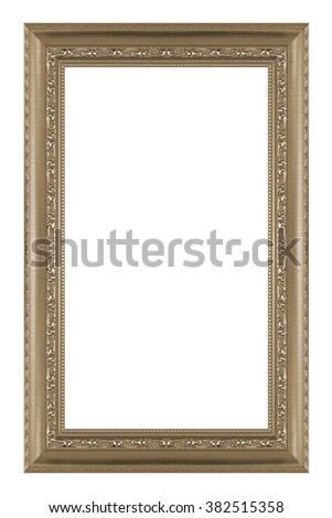 Sepia picture frame isolated on white background.