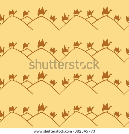 Hand drawn set of camels. Decorative vector illustration with camel silhouettes.