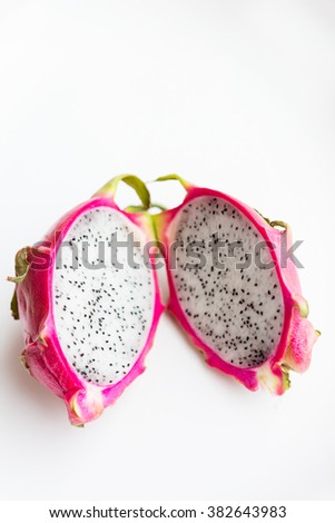 Dragon fruit isolated against a white background