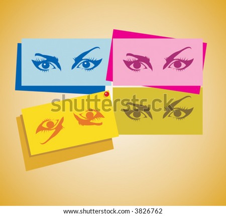 postcards with varicoloured eyes