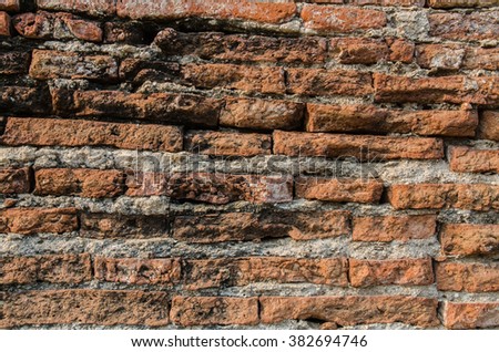 Background ancient brick wall, brick wall texture