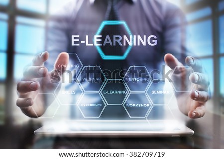 business man using modern tablet computer.  e-learning concept. business tehnology and internet concept.