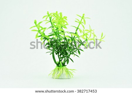Plastic Seaweed on White Background