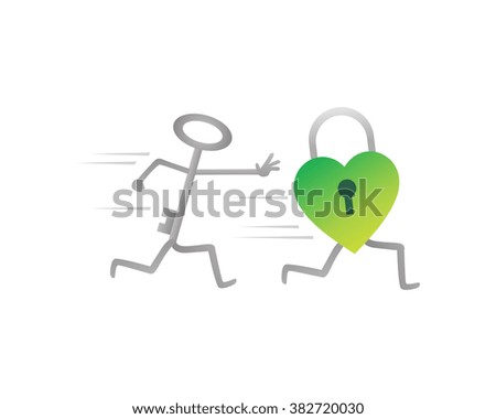 running padlock heart