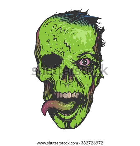 Skull zombie illustration