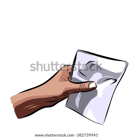 hand on a white background. Vector EPS illustration