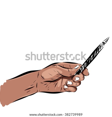 hand on a white background. Vector EPS illustration