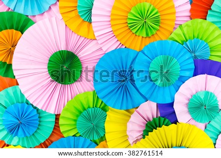 circle shape of colorful papers for Background texture.
Colorful paper flowers background.