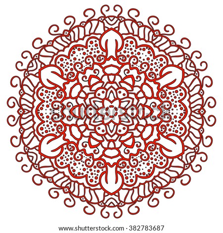 Eastern decorative red pattern mandala.