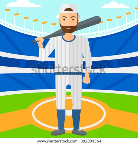 Baseball player with bat.
