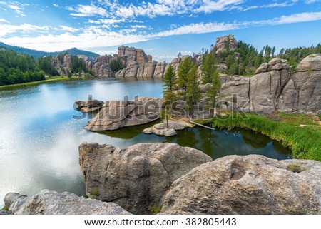 Beautiful Sylvan Lake in Custer State Park Royalty-Free Stock Photo #382805443