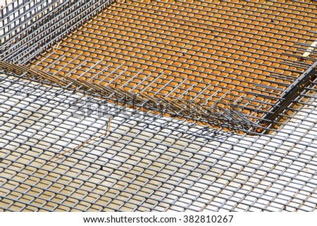 Reinforced concrete casting framework in the construction site 