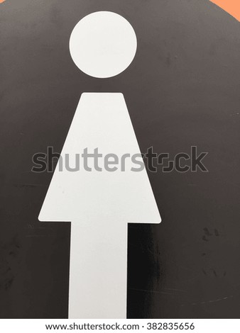 Sign of lady toilet in department store