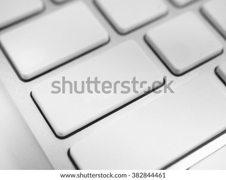 Blank white computer keyboard for copy space.