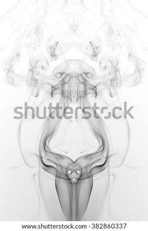 Art of Smoke on white background. black and white , B&W