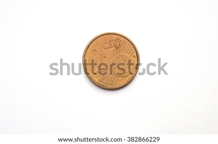old coin on a white background