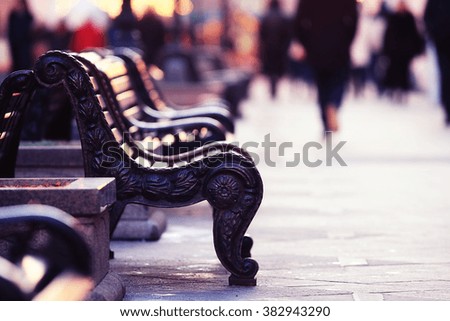 Vintage city retro bench
