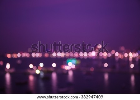 Colorful bokeh of city skyline