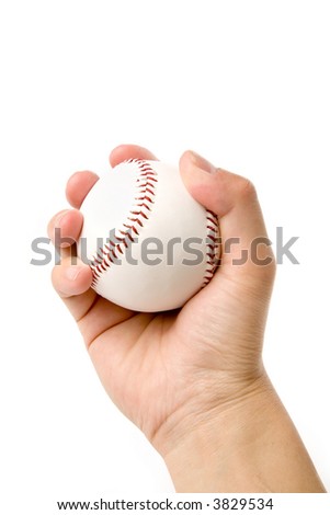 Baseball close up shot, with white background