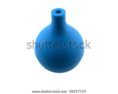 Dark blue rubber enema isolated on a white background