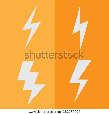 Vector Set of Black Thunder Lighting Icons