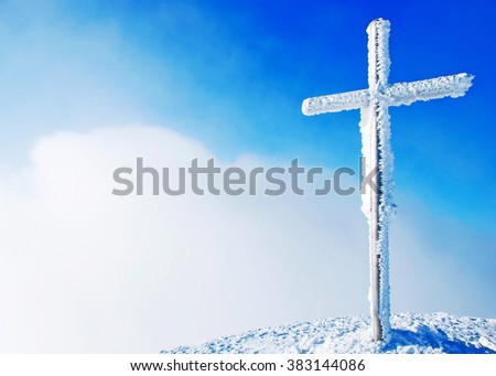 Cross on the mountain summit