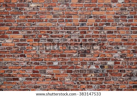 Red brick wall texture Royalty-Free Stock Photo #383147533