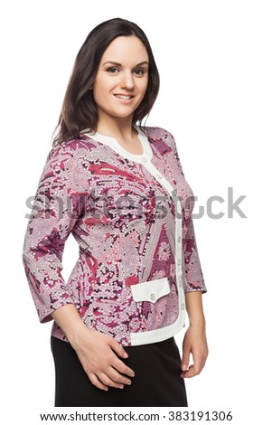Beautiful dark-haired woman in a blouse